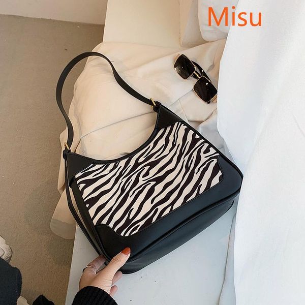 

original design ashion shoulder bag tote bag portable messenger large capacity zebra pattern handbag