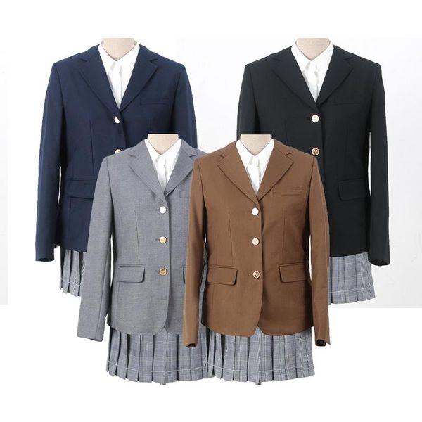 

clothing sets 4 colors classical spring autumn formal blazers japanese long sleeves suit pockets jackets coat high school dk jk uniforms, White