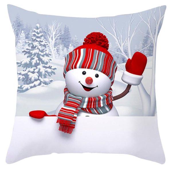 

pillow case christmas sofa 3d cute snowman cushion cover pillowcase polyester pillowcover home decor