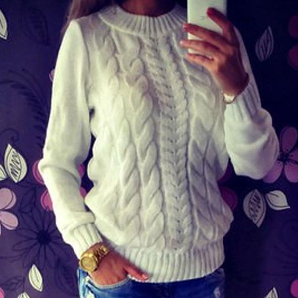 

women's sweaters fashion casual clothing female solid color o-neck long sleeved knitted sweater women soft pullovers, White;black