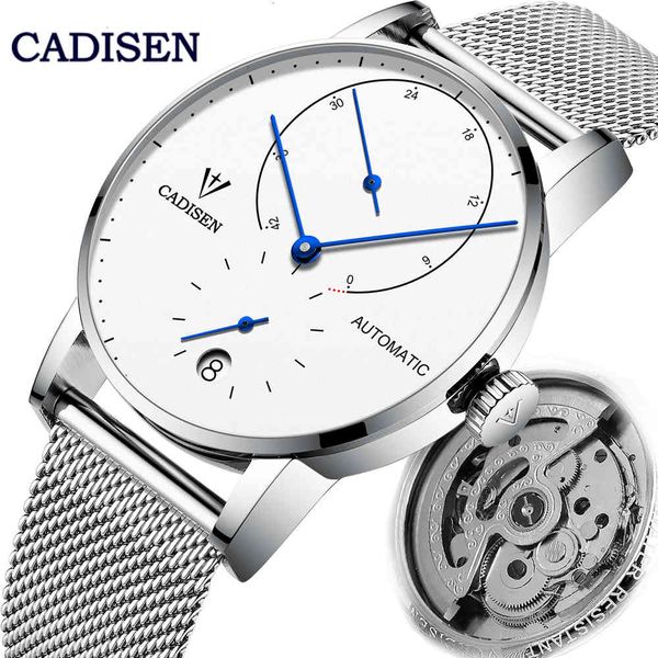 

cadisen automatic mechanical seagulls men watches fire luxury fashion sports waterproof energy storage clock, Slivery;brown