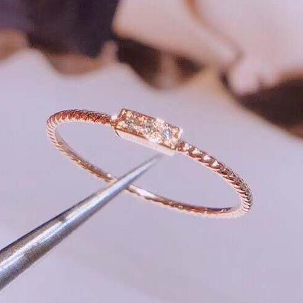 

cluster rings 18k rose gold au750 real diamond ring women classic rectangle wedding party engagement anniversary birthday gift vvs, Golden;silver