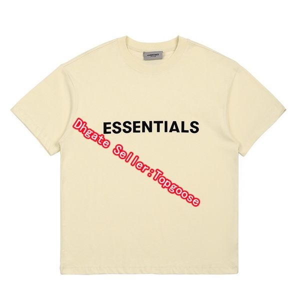 

20ss ins spring summer hip hop fear of god front essentials 3d silicon tee skateboard tshirt fog men women short sleeve casual t shirt, White;black