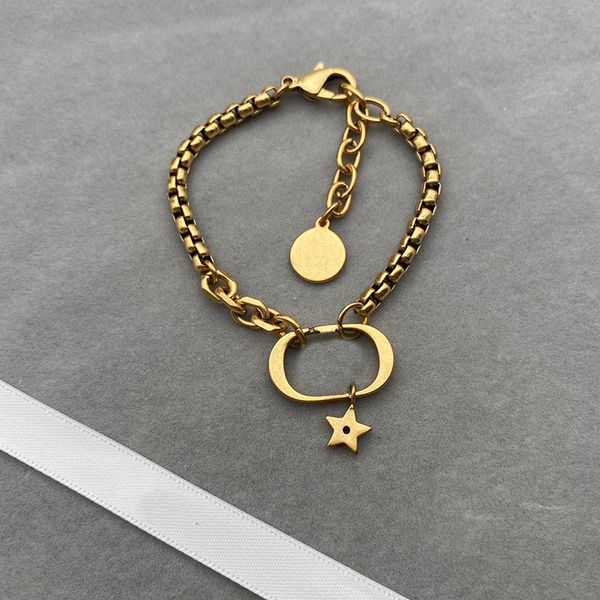 

star suit jewelry designer gold bracelet necklace womens luxury letter bracelets necklaces set men mens jewelrys d2111031hl, Golden;silver