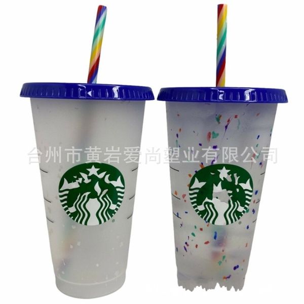 

starbucks mermaid goddess 24oz/710ml plastic mugs tumbler reusable straw milk tea cold water snow cups 4401 q2