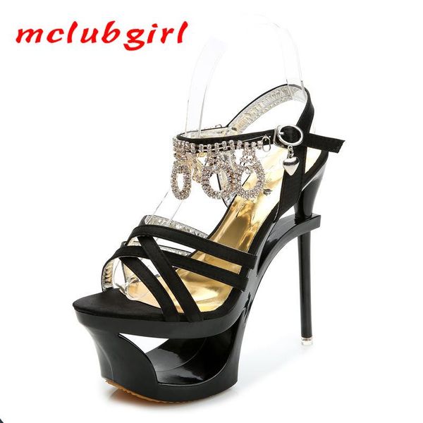 

dress shoes mclubgirl women fashion black gold super high heels fish toe sandals girl 15cm buckles pumps lfd