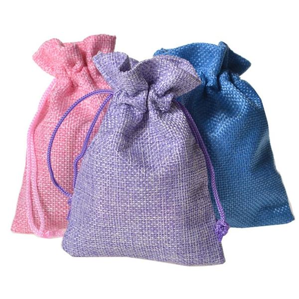 

12 pcs creative burlap candy bag storage bag drawstring pouch eco-friendly sandalwood beads organizer for gift jewelry collectio