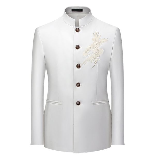 

Tamanho New Plus 6xl 5xl Negcios Formal Wear Blazer Jaqueta Masculina Roupas 2021 Simples Moda Gola Zhongshanzhuang Casacos Casuais 6CFL, White;black