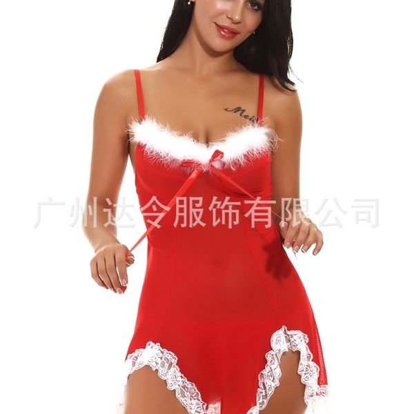 

lingerie christmas dress plus size lingerie pajamas32, Black;white