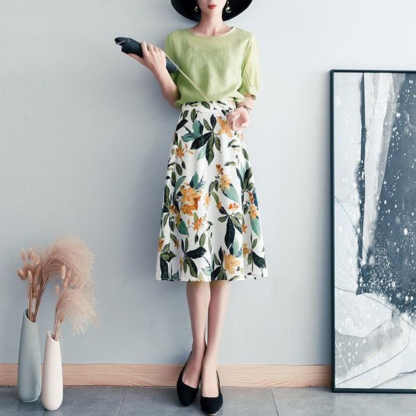 

skirts [hangzhou boutique]fat mm skirt 2021 spring and summer elastic high waist temperament large a-line long, Black