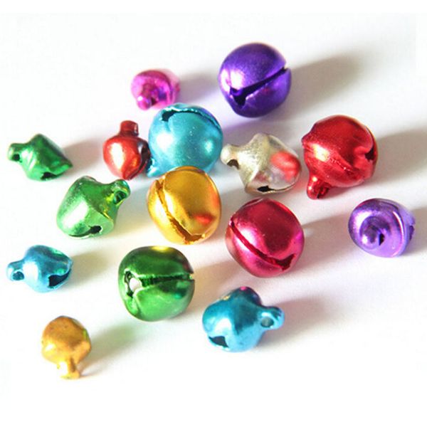 

100pcs/lot 6/8/12mm mix colors loose beads small jingle bells christmas decoration gift wholesale colorful diy crafts handmade