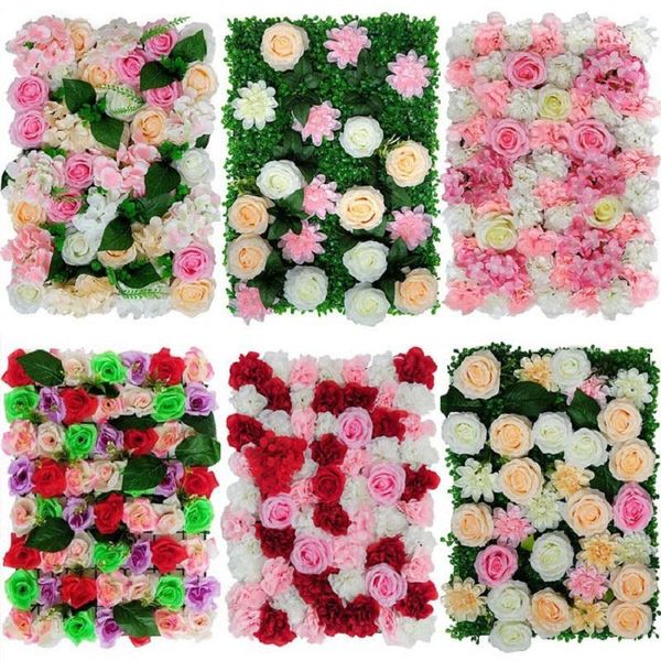 

decorative flowers & wreaths artificial plant rose flower wall background silk fake lawn mariage wedding decoration garden home decor access