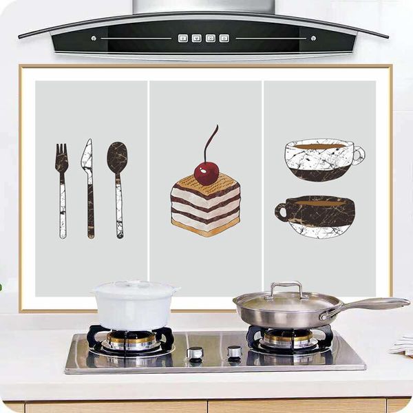

window stickers anti-smoke tile aluminum foil decorative kitchen self-adhesive oil-proof high-temperature stove