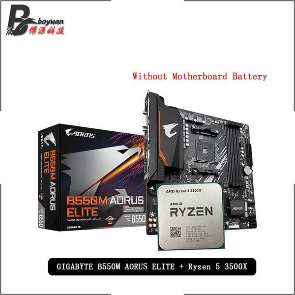 

motherboards amd ryzen 5 3500x r5 cpu + ga b550m aorus elite motherboard suit socket am4 all but without cooler