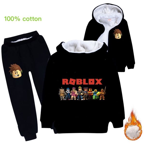 

crianas robloxing dos desenhos animados meninas roupas das casaco com capuz algodo l acolchoado quente jaqueta calas jaquet, White