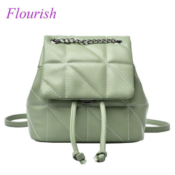 

backpack style fashion leather mini women small chains string designer back pack cute bagpack travel summer bag mochila