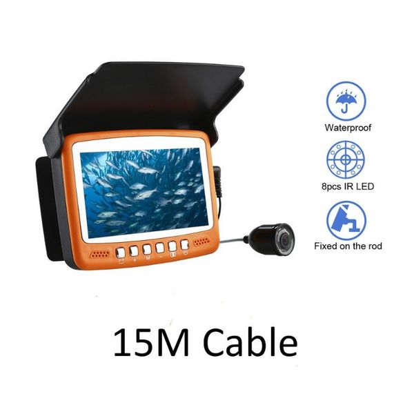

cameras 15m 1000tvl ice fishing camera underwater fish finder video cam 4.3" lcd color sea monitor infrared led fishfinder