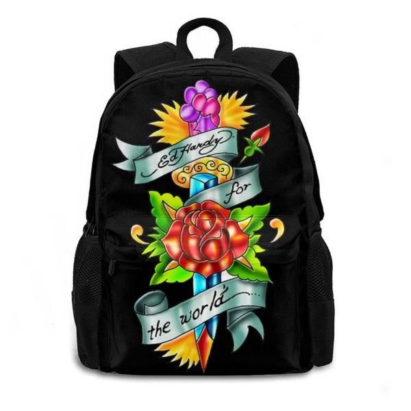 

backpack vintage team ed hardies y2k cyber bag man woman student bags