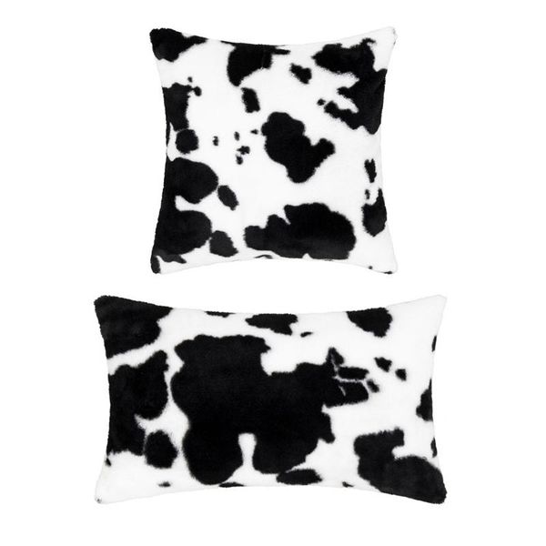 

pillow case cow pattern plush pillowcase throw chair cushion sofa seat cover home decoration for living room