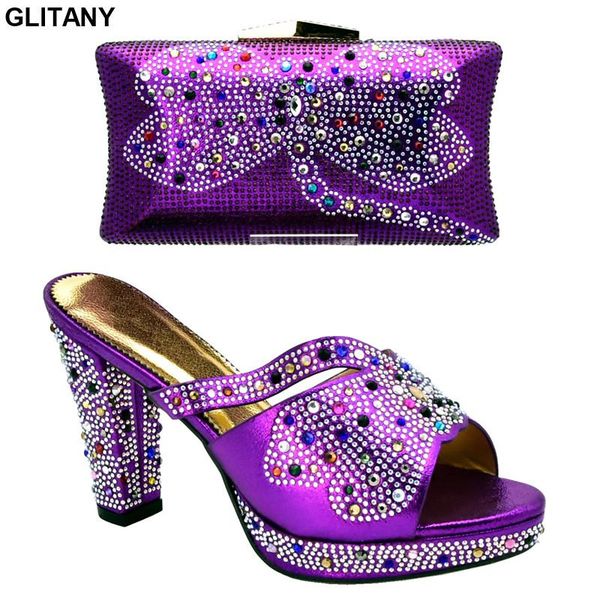 

dress shoes fashion african women wedding and bag set decorated with rhinestone designer luxury 2021 nigerian pumps, Black