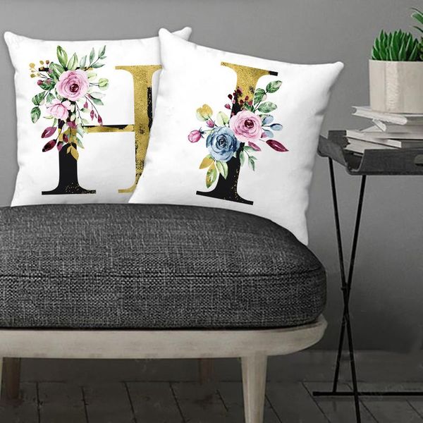

cushion/decorative pillow letter print cushion cover pillowcase solid color case cojines decor sofa bedroom throw pillows decorative for hom