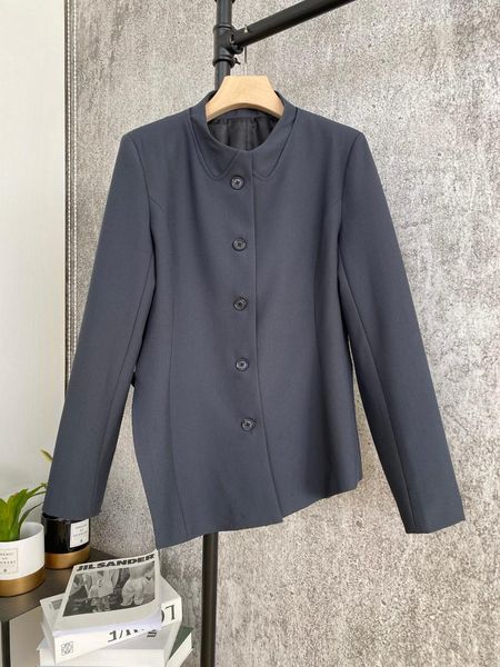 

2021 new ladies fashion long sleeve stand collar solid color jacket 1224, Black;brown