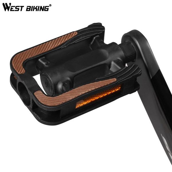 

bike pedals west biking mtb ultralight anti-slip road bicycle accessories bearing reflective 9/16'' cycling pedal