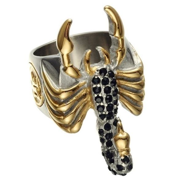 

cluster rings fashion gothic funny metal animal scorpio ring men's, Golden;silver