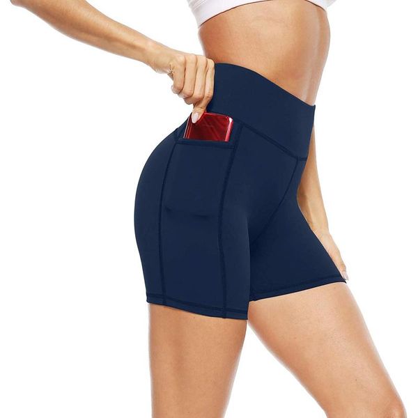 

yoga outfit tie dye sport shorts with pockets workout biker short women fitness leopard print snake slim black gym running