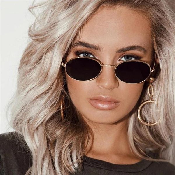 

sunglasses yooske vintage steampunk women men retro small oval metal frame luxury sun glasses gold black eyewear uv400, White;black