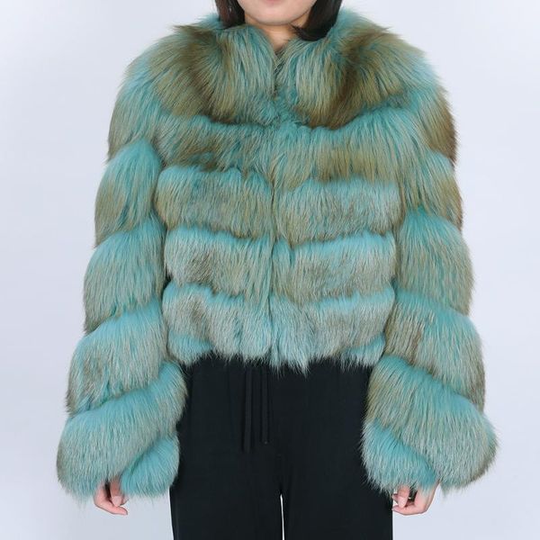 

women's fur & faux mao kong real coat ladies, natural winter, Black