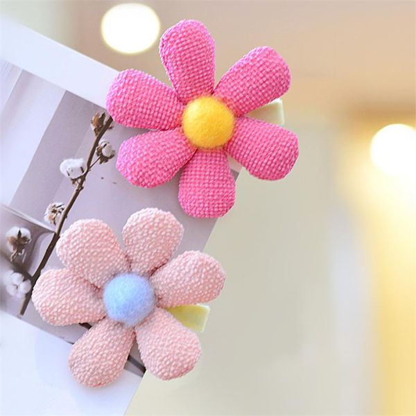 

hair accessories 12pcs/lot candy color flower clips sweet cute rope for girls children barrettes kids, Slivery;white