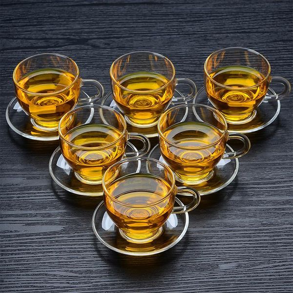 

wine glasses 1pcs glass slim cup and saucer coffee cylindrical milk cups heat resistant drink mug tea mugs transparent drinkware 100ml