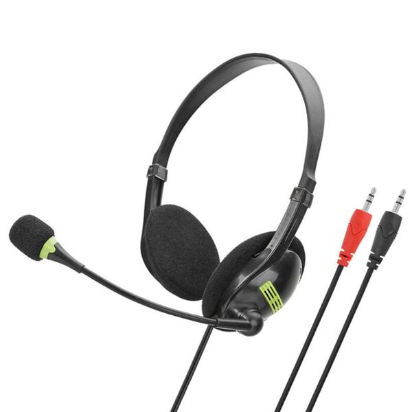 

stereo headset on-ear wired headphones w/ noise canceling mic for phone pc