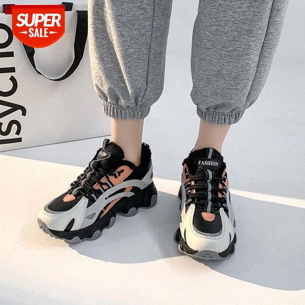 

winter women shoes chunky sneakers fashion vulcanize shoes reflective sneakers basket femme dad casual warm krasovki #lk5l