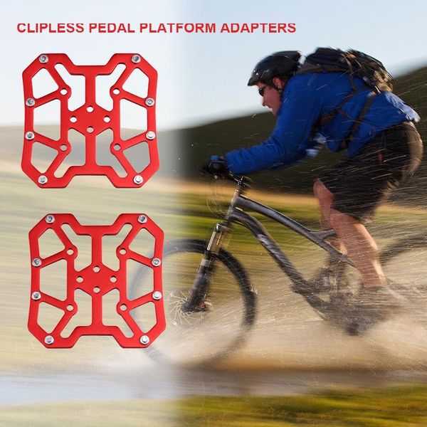 

bike pedals 1pair aluminum alloy bicycle clipless pedal platform adapters for spd keo mtb mountain road cycling accessories 2021