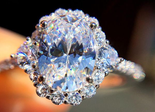 

wedding rings yi qi pin women jewelry fashion princess 4.3ct cut huge zircon silver engagement party, Slivery;golden