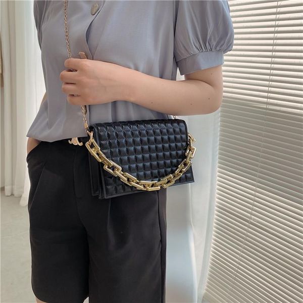 

evening bags 2021 fashion square lattice crossbody for women luxury designer pu leather one shoulder handbags bolsos para mujer