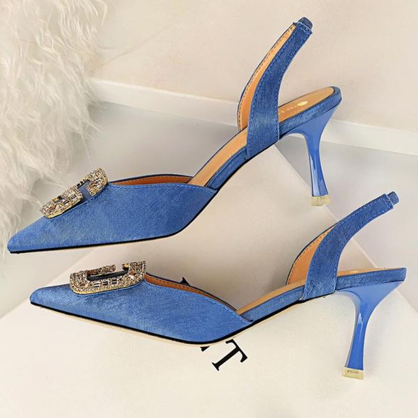 

2021 women summer glitter 7cm high heels prom sandals lady low heels crystal prom pumps female valentine yellow blue strap shoes, Black