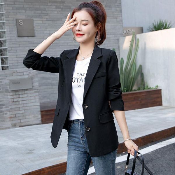 

women's suits & blazers spring and autumn suit women blazer nice casual short slim coat female jacket black, White;black