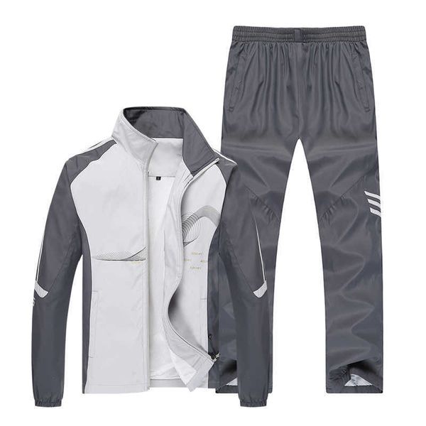 

outerwear autumn sportswear men's sets streetwear two-piece suite casual couple coat leisure running wear 5xl, Gray