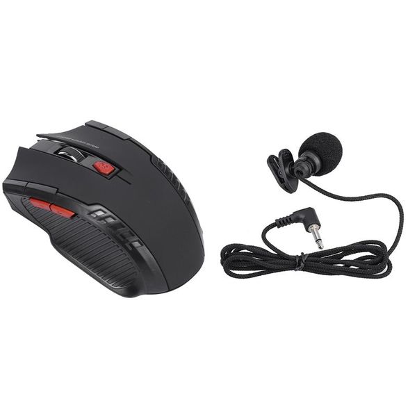 

microphones mini portable clip-on lapel hands-3.5mm jack condenser miniphone with 2.4ghz wireless mouse usb receiver