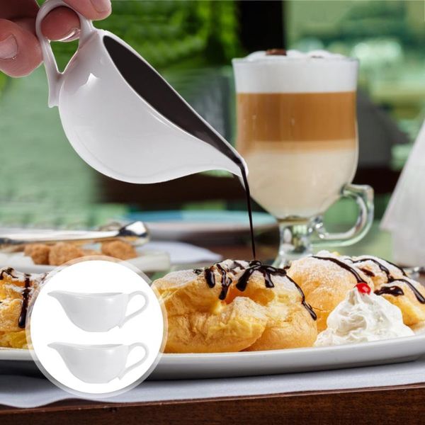 

2 pcs ceramic sauce boat kitchen gravy boat practical gravy sauce boats