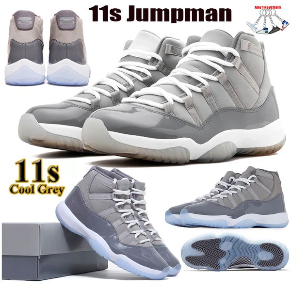 

cool grey jumpman 11 11s basketball shoes high low sneakers mens womens designer trainers 2021 new fashion shoe with box keychain tag size u