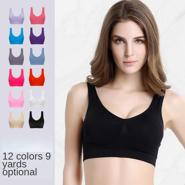 

yoga outfit sports bra vest women's seamless non padded underwear chest sleep large cotton arrival