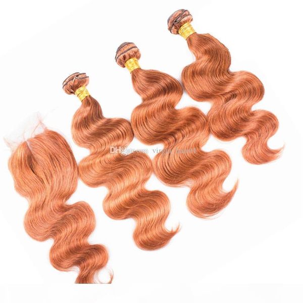 

peruvian remy hair body wave 3 bundles with 4x4 closure orange color peruvian body wave human hair with lace closure ing, Black;brown