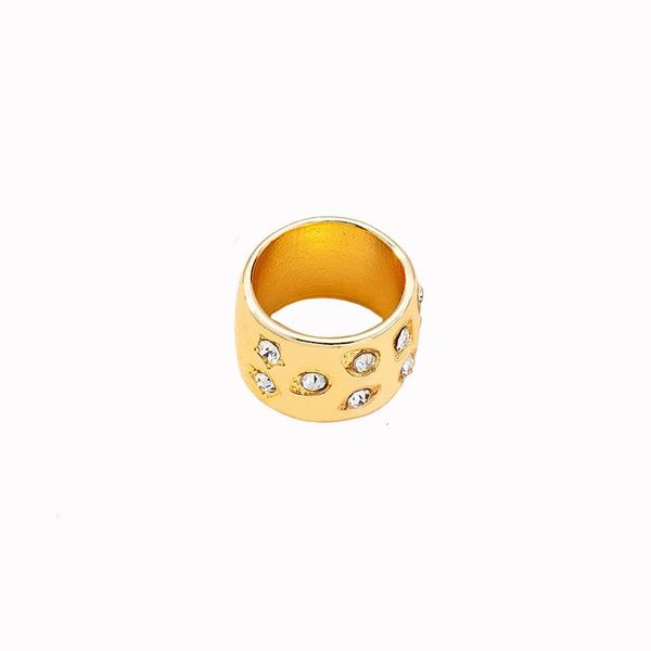 

net red trend new fashion wide face diamond female personality hip hop geometric metal ring male, Silver
