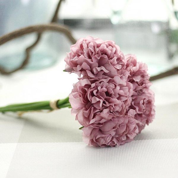 

decorative flowers & wreaths mix floral beautiful peony artificial hydrangea silk fake bouquet for home wedding decoration dandelion foam pl