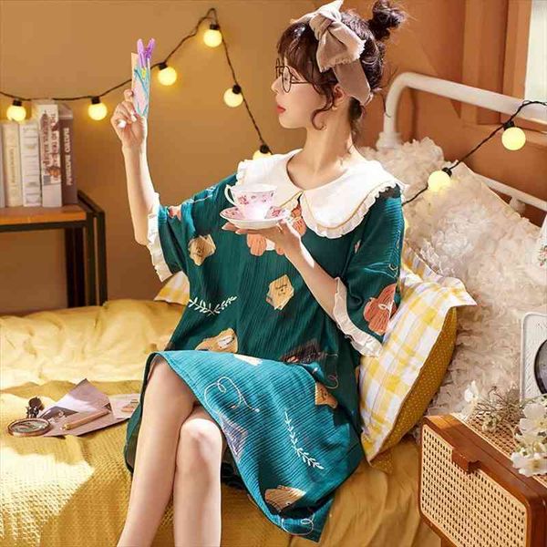 

plus size summer women nightdress short sleeve cute cartoon nightgowns casual sleepwear pyjamas women sleepdress 3xl 4xl nightie, Black;red
