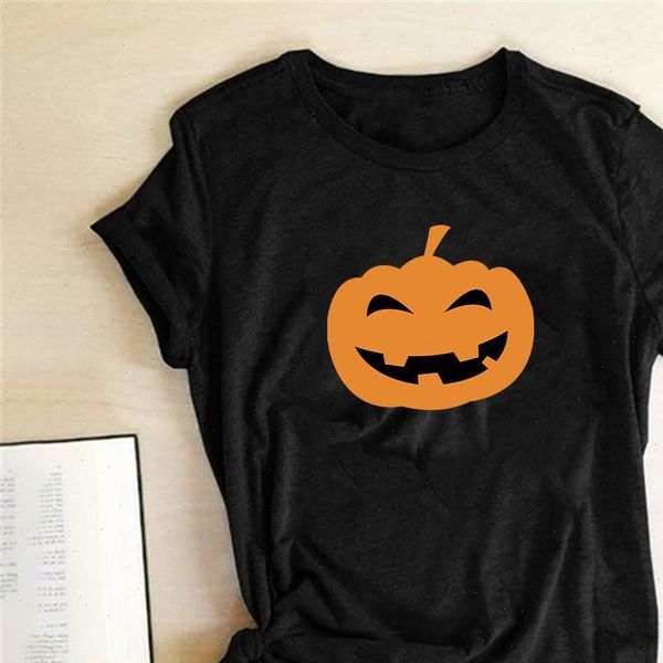 

pumpkin print halloween t shirts women summer 2021 graphic tee streetwear vogue t shirt harajuku o neck ladies ropa mujer, White